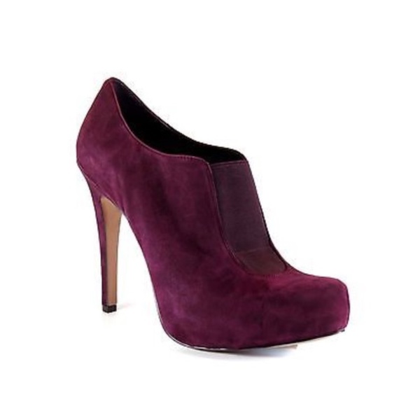 BCBGeneration Priyah Burgundy Suede Leather Heeled Bootie - Picture 1 of 12